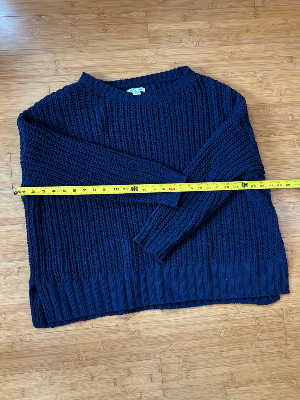 American Eagle Royal Blue Chunky Knit Sweater size S fits like a XL